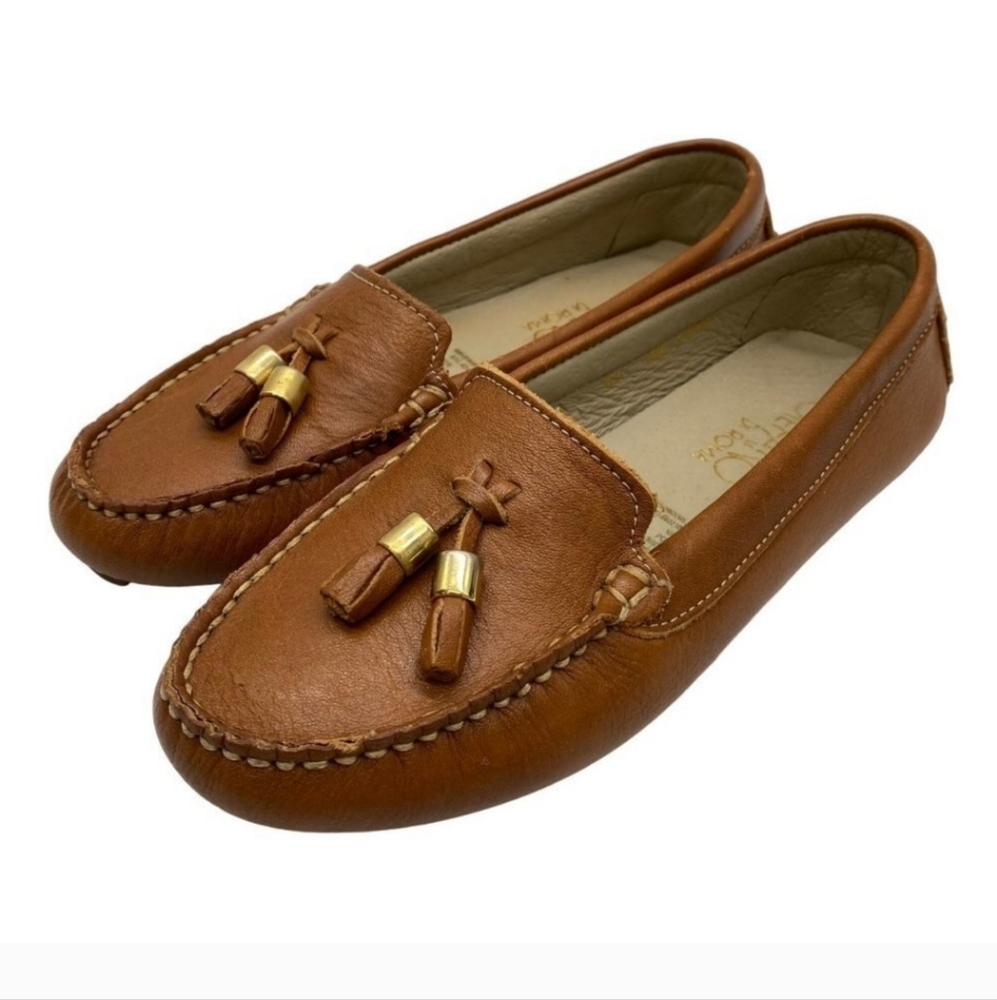 Stefano Di Roma Brown Leather Tassel Driving Moccasins Women's Shoe 6.5